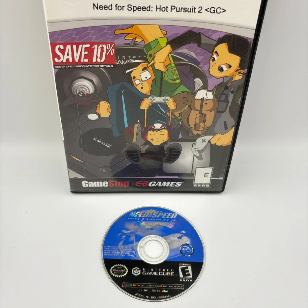 Need for Speed Hot Pursuit 2 Nintendo GameCube GC DL-DOL-GH2E-USA GameStop Case‎